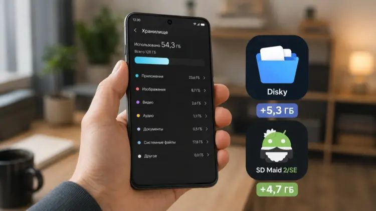 Android storage vanished silently: two free apps freed up 10 GB