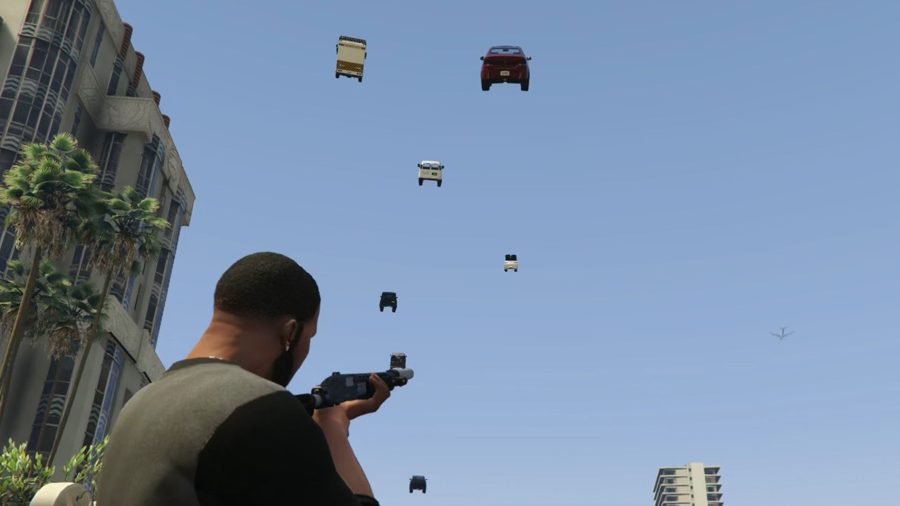 GTA 5 mod turns every gun into a car-launching cannon of chaos GTA 5 mod turns every gun into a car-launching cannon of chaos