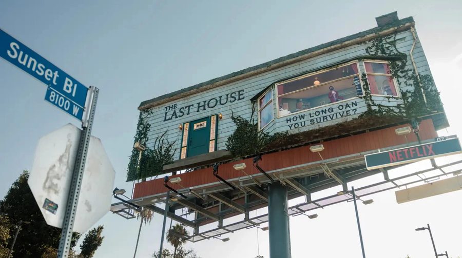 Netflix puts a man inside a 9-meter billboard to promote thriller The Last House
