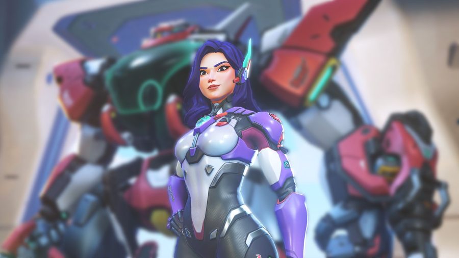 Overwatch's new mech hero D.Mon wields sword and shield, avoiding D.Va's messy code
