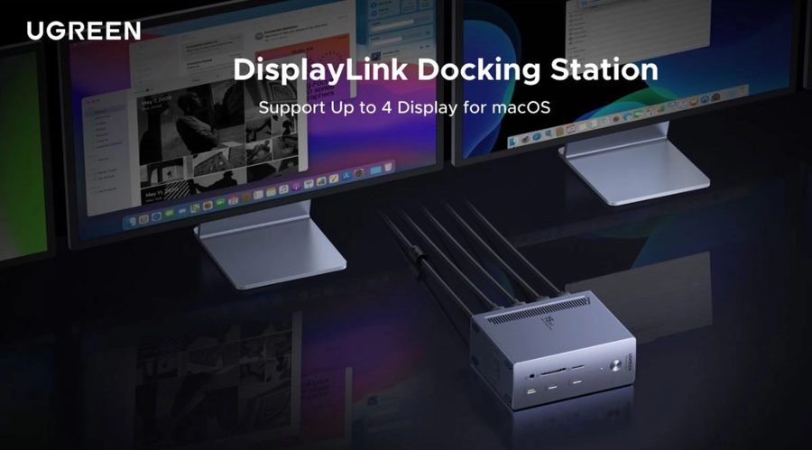 Ugreen launches DisplayLink dock: four 4K monitors on one cable for a MacBook